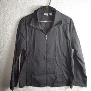 ADDITIONS BY CHICO'S WOMEN'S FULL ZIPPER JACKET BLACK SIZE 3 POLYESTER